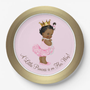 Assiettes En Carton Princesse Ballerine Ethnique Rose Or Fête Prénatal