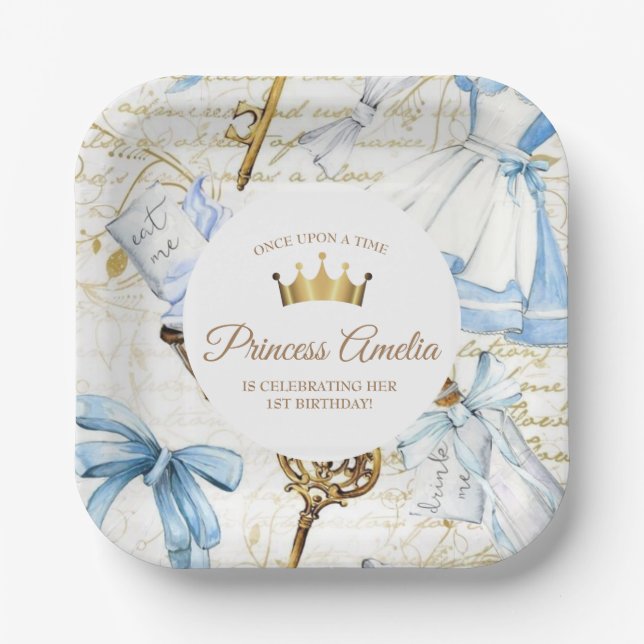 Assiettes En Carton Princesse Premier anniversaire (Recto)