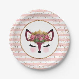 Assiettes En Carton Princesse Renard Blush & Gold