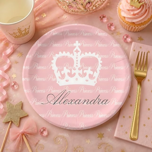 Assiettes En Carton Princesse Rose et Blanche (Créateur téléchargé)