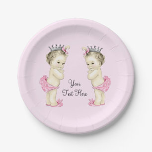 Assiettes En Carton Princesse Rose Twin Baby Girl