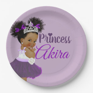 Assiettes En Carton Princesse royale africaine violette Fancy