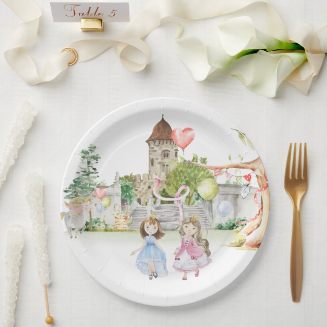 Assiettes En Carton Princesses, Chevaliers et Dragons Fairy Tale Anniv (Mariage)