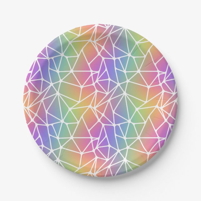 Assiettes En Carton prism synapse net - rainbow web : (Devant)