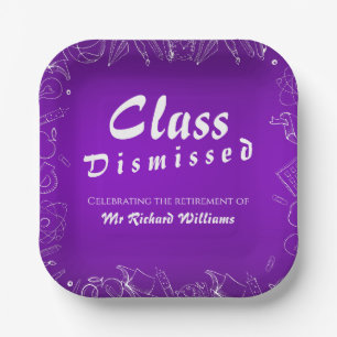 Assiettes En Carton Professeur d'école à la retraite Classe Dissoute F