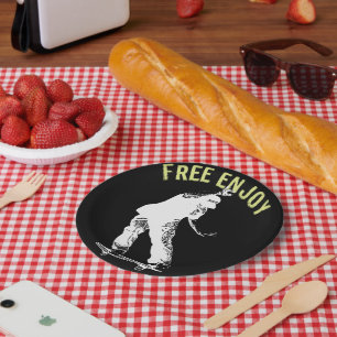 Assiettes En Carton Profitez gratuitement du ski urbain rétro