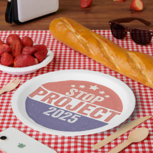 Assiettes En Carton Projet 2025 Trump American Patroitic USA Button