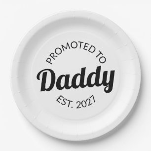 Assiettes En Carton Promu Papa 2027 Futur Papa Cadeau Baby Shower Je