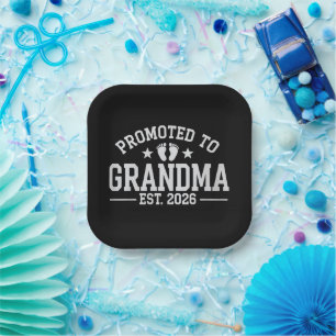 Assiettes En Carton Promue grand-mère dès 2026 Grands-parents Bébé