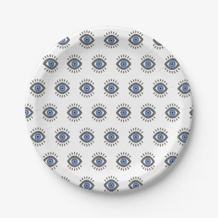 Assiettes En Carton Protection des yeux bleus contre les mauvaises én
