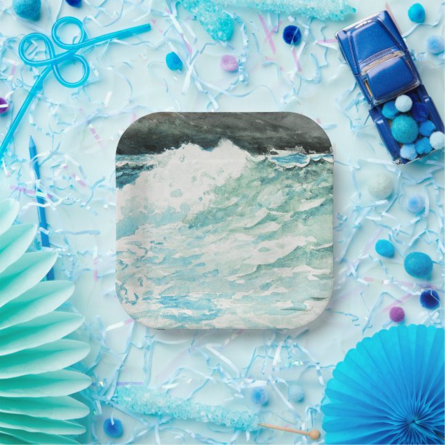 Assiettes En Carton Prouts Neck, tableau d'art de Winslow Homer, (Fête)