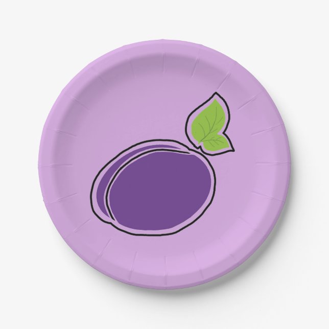 Assiettes En Carton Prune (Devant)