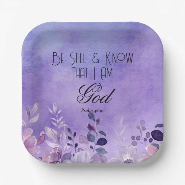 Assiettes En Carton Psalm 46:10 Bible Verse (Recto)