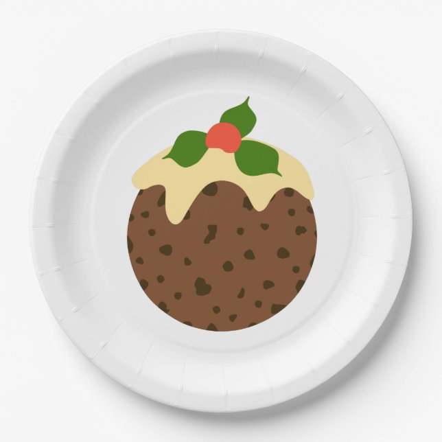 Assiettes En Carton Pudding de Noël (Devant)