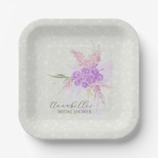 Assiettes En Carton Puerto Madero Ruban lilas transparent