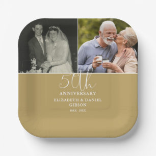 Assiettes En Carton Puis maintenant 2 Photo 50e anniversaire de mariag