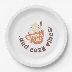 Assiettes En Carton Pumpkin Spice & Cozy Vibes – PSL Latte Automnal M