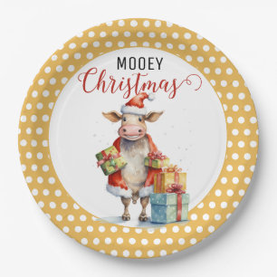 Assiettes En Carton Pun de vache de Noël