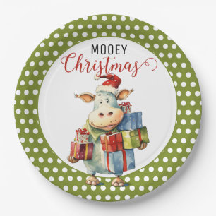 Assiettes En Carton Pun de vache de Noël