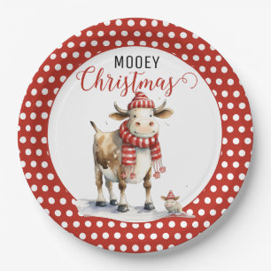 Assiettes En Carton Pun de vache de Noël