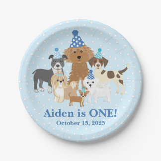 Assiettes En Carton Puppy Plate Personalized for your Birthday