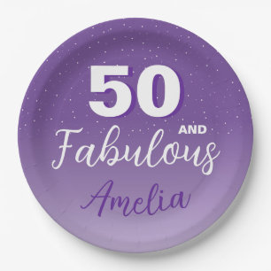 Assiettes En Carton Purple 50 et Fabulous 50th Birthday Party
