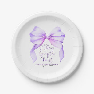 Assiettes En Carton Purple Bow Elle Tying the Knot Fête des mariées