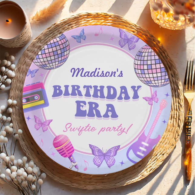 Assiettes En Carton Purple Disco Dans Mon Anniversaire Anniversaire (Créateur téléchargé)