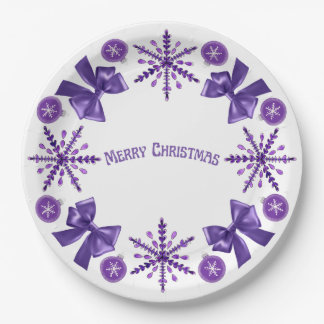 Assiettes En Carton Purple Elegance Christmas Paper Plate