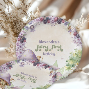 Assiettes En Carton Purple Fairy First Berry First Birday