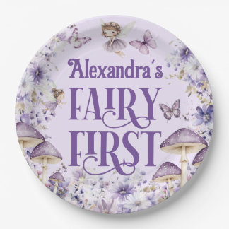 Assiettes En Carton Purple Floral Fairy First Round
