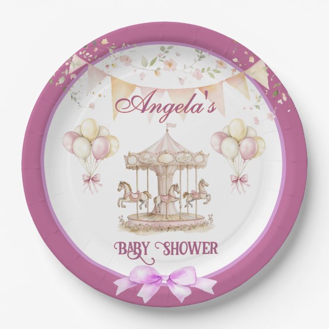 Assiettes En Carton Purple Pony Dreams-Dark Purple Papier Plaques (Devant)