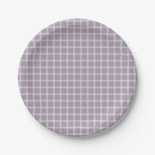 Assiettes En Carton Purple Simple En vichy Baby shower non sexiste