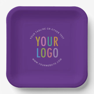 Assiettes En Carton Purple Square Paper Plates Custom Logo Printed