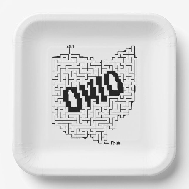 Assiettes En Carton Puzzle de l'Ohio Maze (Recto)