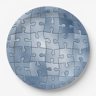 Assiettes En Carton Puzzle gris