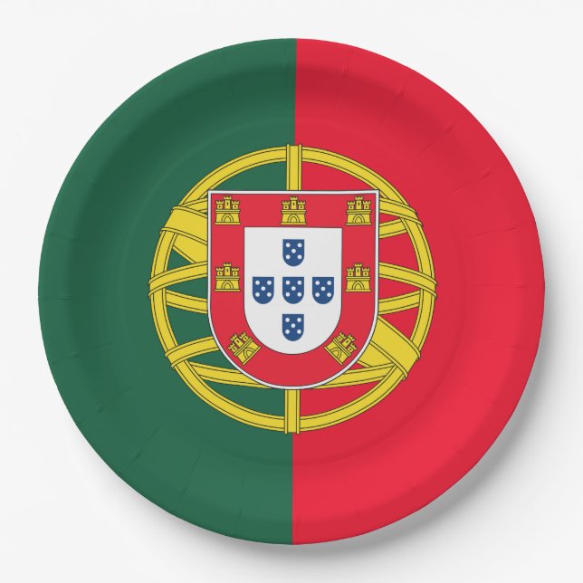 Assiettes En Carton Qualité du drapeau portugais (Devant)