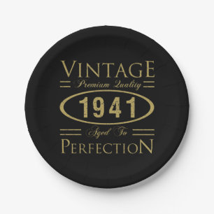 Assiettes En Carton Qualité Premium 1941 80e anniversaire
