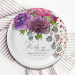 Assiettes En Carton Quarante et fabuleux Elégant Floral 40e anniversai<br><div class="desc">Quarante et fabuleux Elégant Floral 40th Birthday Party Paper Plates dispose d'un bouquet de fleurs à l'aquarelle élégant en rose, violet et bordeaux avec la verdure. Ajoutez simplement votre texte personnalisé pour votre fête du quarantième anniversaire. Personnalisé en modifiant le texte dans les zones de texte fournies. Conçu par ©Evco...</div>
