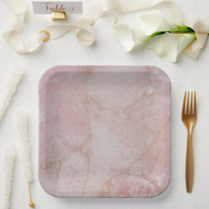 Assiettes En Carton Quartz rose