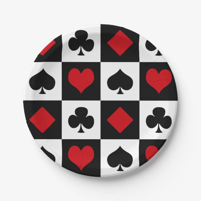 Assiettes En Carton Quatre combinaisons de cartes (Devant)