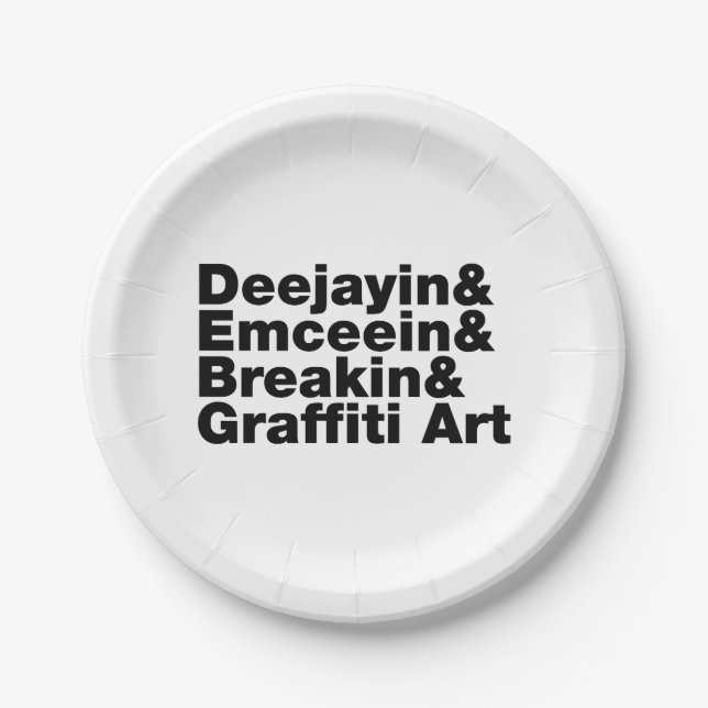 Assiettes En Carton Quatre éléments de l'Hip hop (Devant)