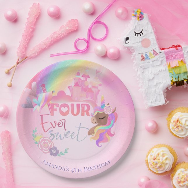 Assiettes En Carton quatre plaques de papier sucrées (Fête)