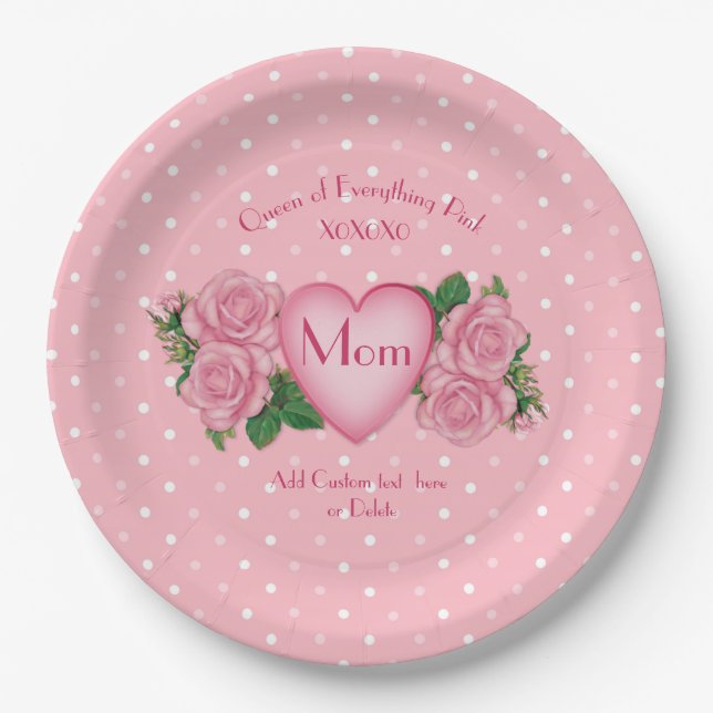 Assiettes En Carton Queen of Everything Pink Maman (Devant)