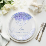 Assiettes En Carton Quelque chose bleu hydrangée douche nuptiale impri<br><div class="desc">Quelque chose de bleu avant de faire douche nuptiale bleu hydrangea botanique floral personnalisé monogramme imprimé plaques modèle,  aquarelle bleu poussiéreux fleurs botanique plaques de papier décor de table pour jardin thème douche nuptiale.</div>