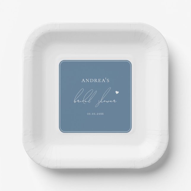 Assiettes En Carton Quelque chose de bleu avant de faire Fête des mari (Recto)