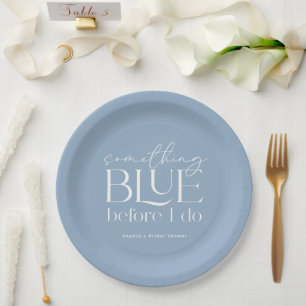Assiettes En Carton Quelque chose de bleu avant ma Baby Shower