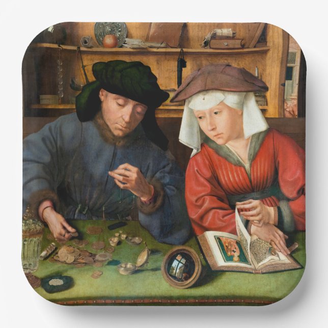 Assiettes En Carton Quentin Matsys - Le Moneylender et sa femme (Recto)