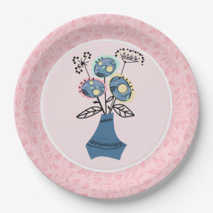 Assiettes En Carton Quilling, fleurs dans le vase