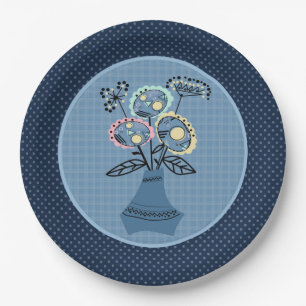 Assiettes En Carton Quilling, fleurs dans le vase